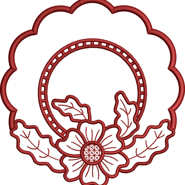 Floral napkin embroidery design 179f