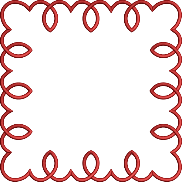 Napkin frame embroidery design 180f