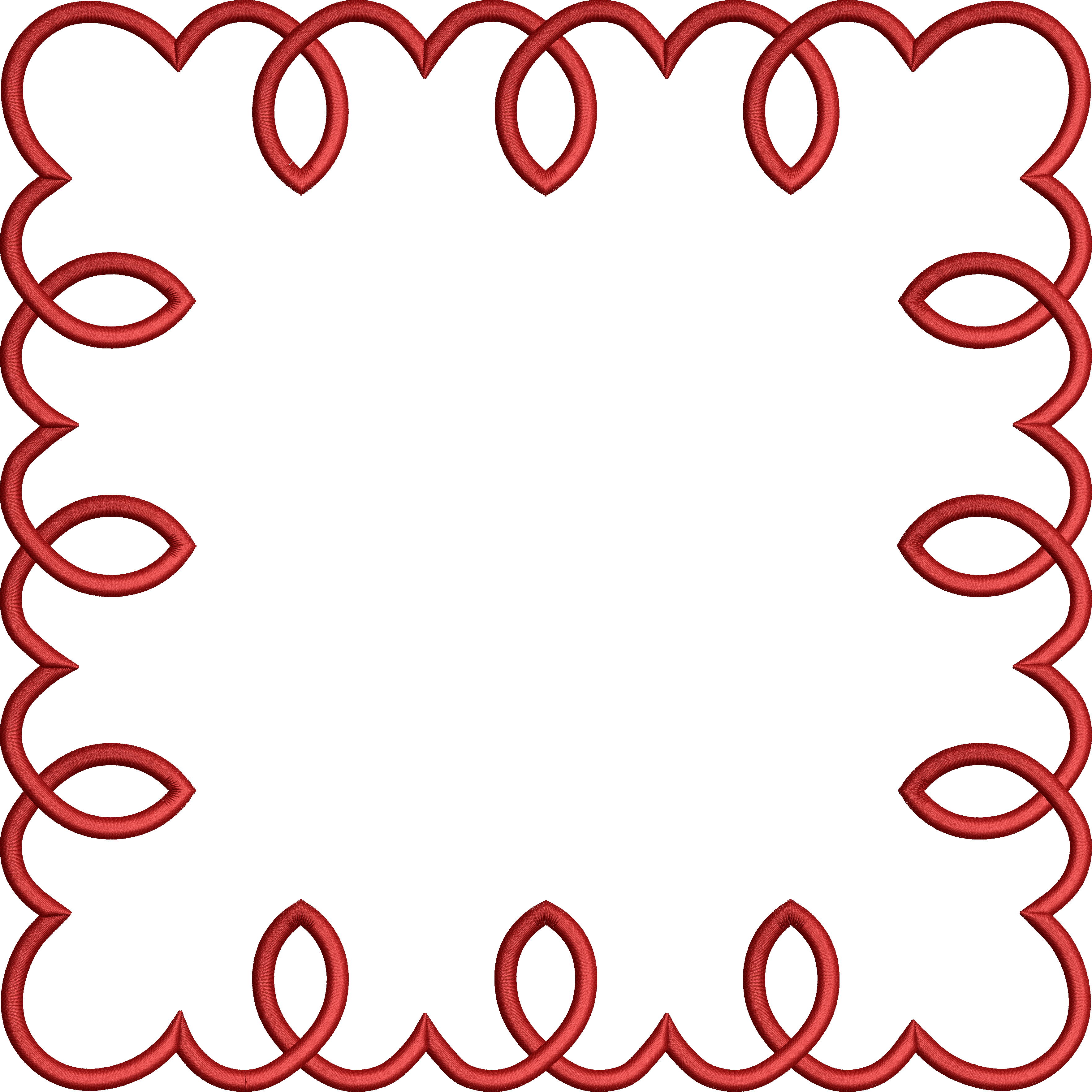 Napkin frame embroidery design 180f