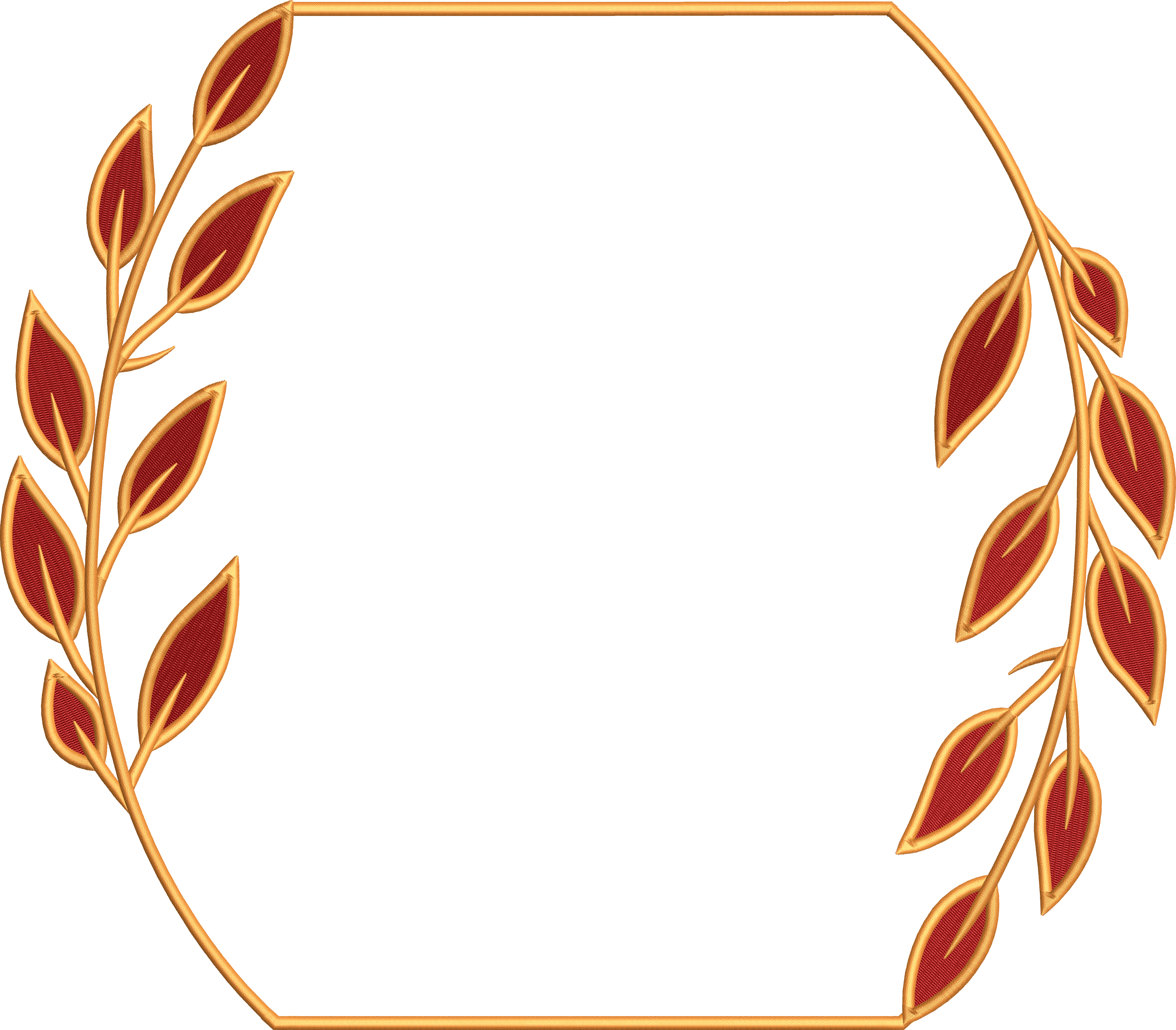 Napkin embroidery design foliated 188f