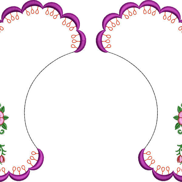 Floral collar embroidery design 12f