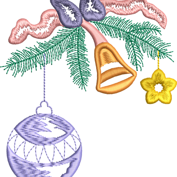 Christmas ornamental embroidery design 13f