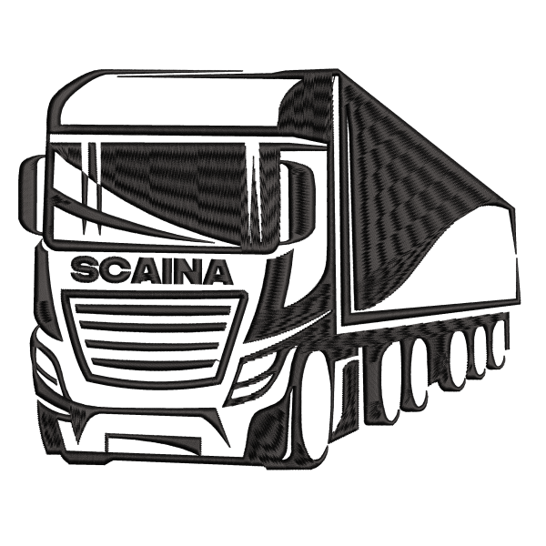 Scania TIR Kamyon Makine Nakış Deseni ve Araç Nakış Tasarımı - TIR1F