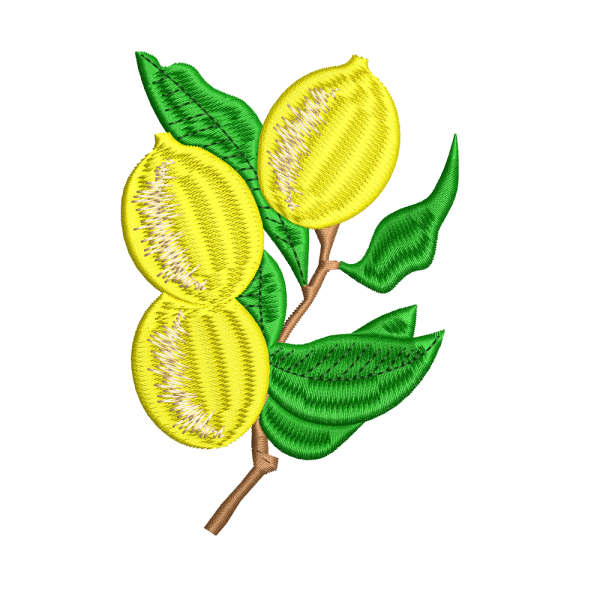Limon Temalı Makine Nakış Tasarımı - LIMON3F